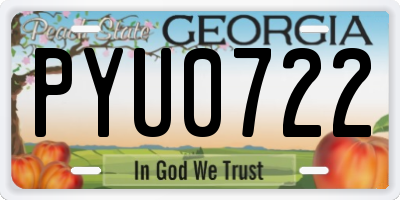 GA license plate PYU0722