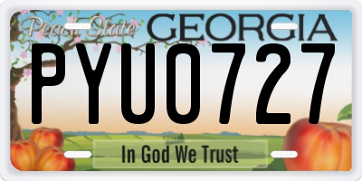 GA license plate PYU0727