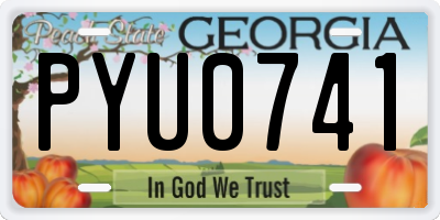 GA license plate PYU0741