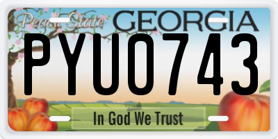 GA license plate PYU0743