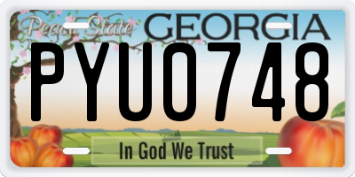 GA license plate PYU0748