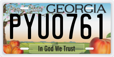 GA license plate PYU0761