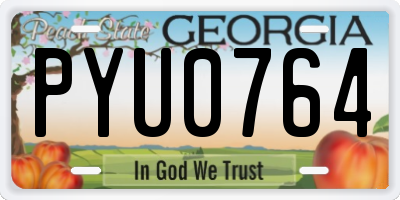 GA license plate PYU0764