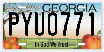GA license plate PYU0771