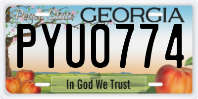 GA license plate PYU0774