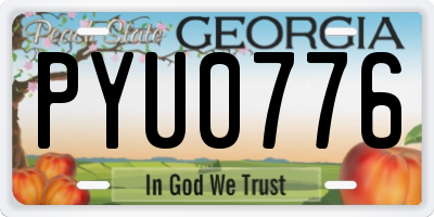 GA license plate PYU0776
