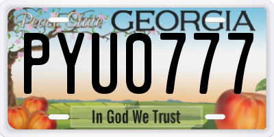 GA license plate PYU0777