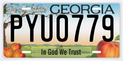 GA license plate PYU0779