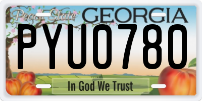 GA license plate PYU0780