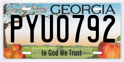 GA license plate PYU0792
