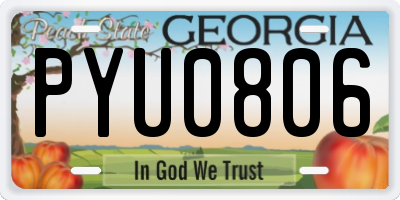 GA license plate PYU0806