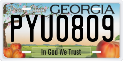 GA license plate PYU0809