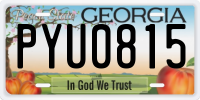 GA license plate PYU0815