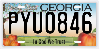 GA license plate PYU0846