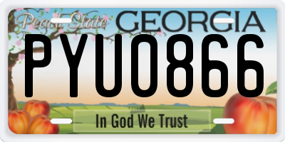 GA license plate PYU0866