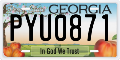 GA license plate PYU0871