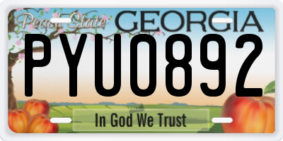GA license plate PYU0892