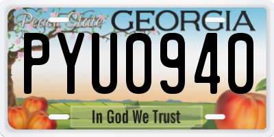 GA license plate PYU0940