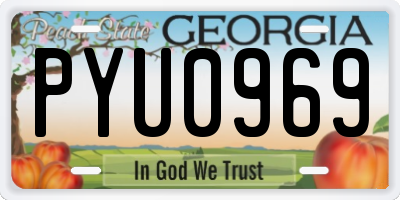 GA license plate PYU0969