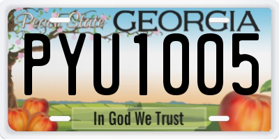 GA license plate PYU1005