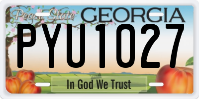 GA license plate PYU1027