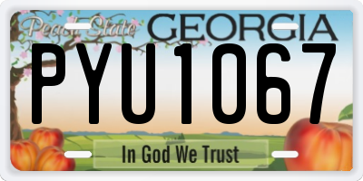 GA license plate PYU1067