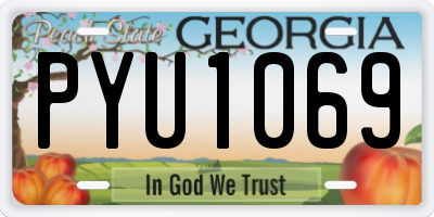 GA license plate PYU1069