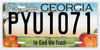 GA license plate PYU1071