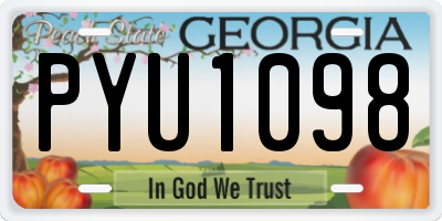 GA license plate PYU1098