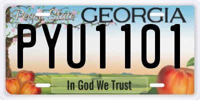 GA license plate PYU1101