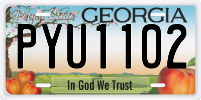 GA license plate PYU1102