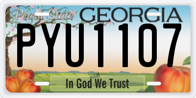 GA license plate PYU1107