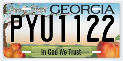 GA license plate PYU1122