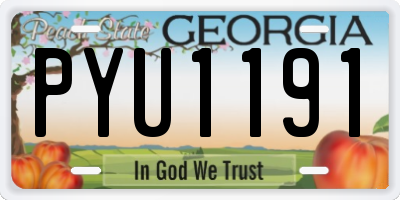 GA license plate PYU1191