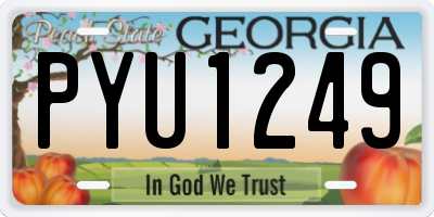 GA license plate PYU1249