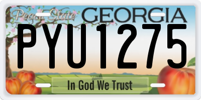 GA license plate PYU1275