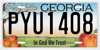GA license plate PYU1408