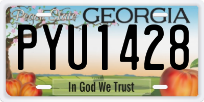 GA license plate PYU1428