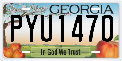 GA license plate PYU1470