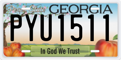 GA license plate PYU1511