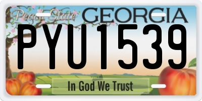 GA license plate PYU1539