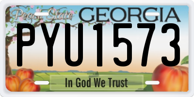 GA license plate PYU1573