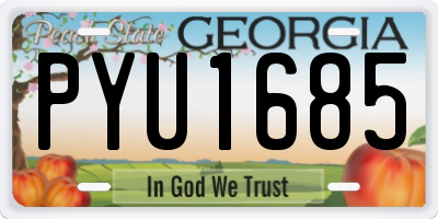 GA license plate PYU1685