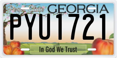 GA license plate PYU1721
