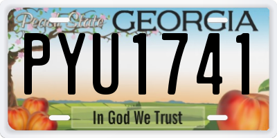 GA license plate PYU1741