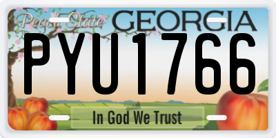 GA license plate PYU1766