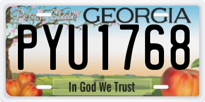GA license plate PYU1768