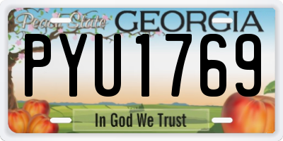 GA license plate PYU1769