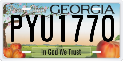GA license plate PYU1770