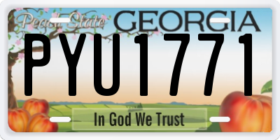 GA license plate PYU1771